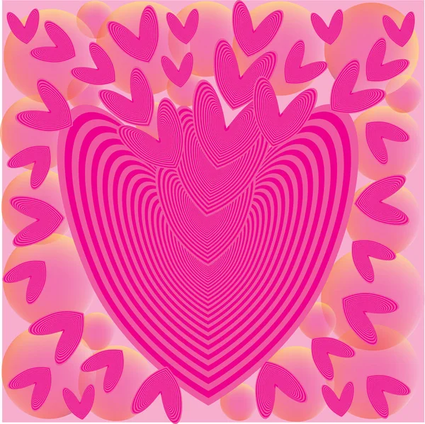 Patrón Vectorial Rosa Abstracto Con Corazón Para Papel Pintado Papel — Archivo Imágenes Vectoriales