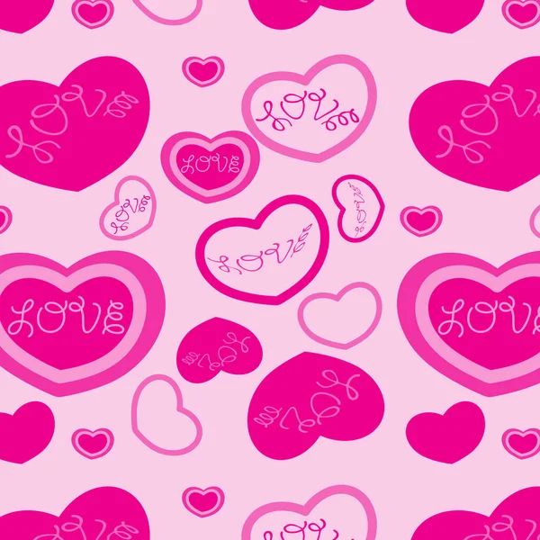 Бесшовный Векторный Рисунок Сердцами Символ Любви Поздравляю Днем Святого Валентина — стоковый вектор