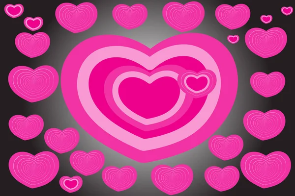 Pocztówka Wektorowa Wzorem Serca Symbol Miłości Gratulacje Okazji Walentynek Kobiet — Wektor stockowy