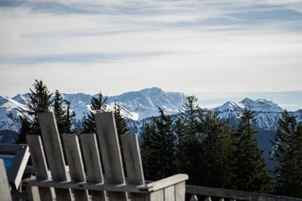 Bench View Alps — Foto Stock