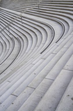 Flowing grey stairway at the haven in hamburg