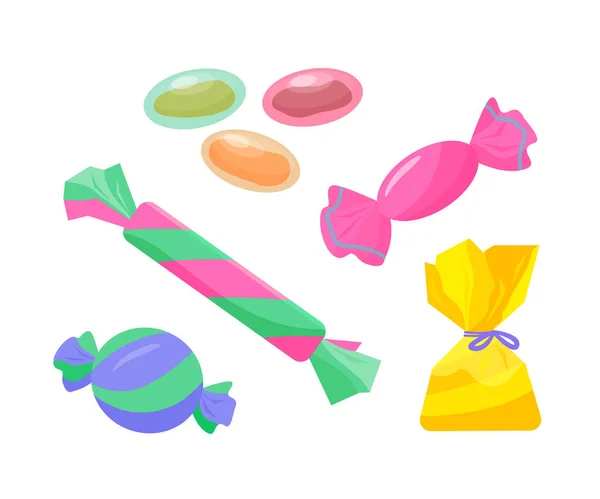 Conjunto Caramelos Colores Ilustración Color Vectorial — Vector de stock