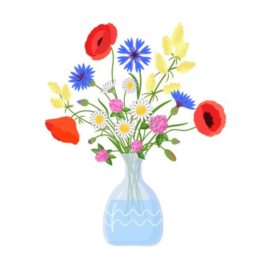 Parlak çiçekli tropik bitkiler. Vektör izole edilmiş renkli resimleme