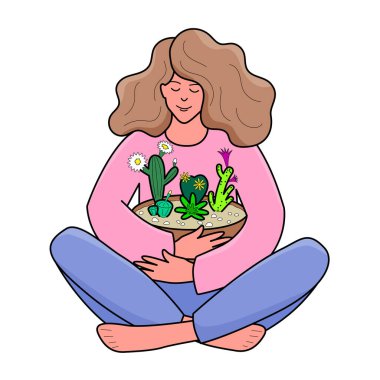 Parlak çiçekli tropik bitkiler. Vektör izole edilmiş renkli resimleme