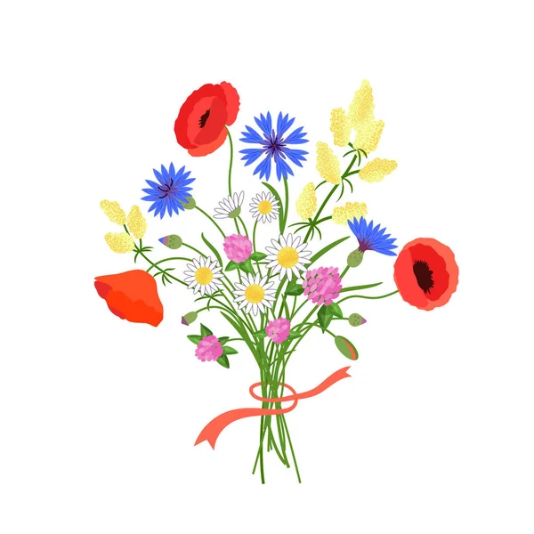 Tropical plants with a bright flowers. Vector isolated colorful illustration