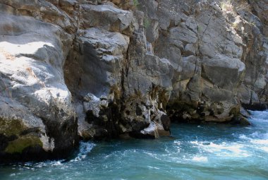 Vadideki dağ deresi. Tien Shan, Özbekistan.