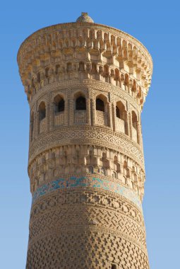 Buhara 'daki antik Kalyan Minaresi. Özbekistan