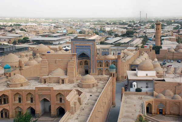 Antik Ichan Kala Şehrinin Panoraması Khiva Özbekistan — Stok fotoğraf