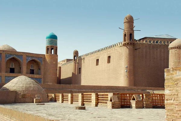 Muro Fortaleza Ichan Kala Cidade Antiga Cidade Khiva Usbequistão — Fotografia de Stock