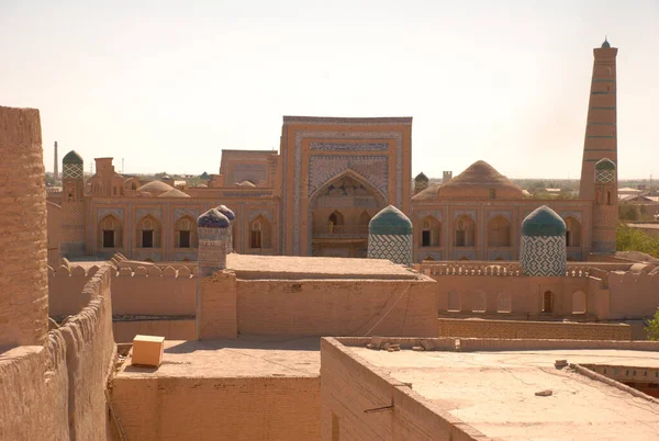 Perspektiv Forntida Khiva Den Antika Staden Ichan Kala Uzbekistan — Stockfoto