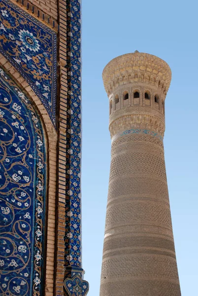 Minarete Kalyan Minarete Bukhara Katta Minor Usbequistão — Fotografia de Stock