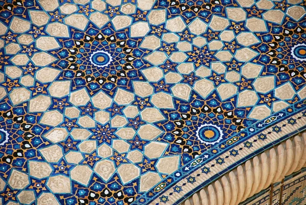Mozaïek Het Oezbeekse Madrasah Gebouw Het Registan Plein Samarkand Oezbekistan — Stockfoto