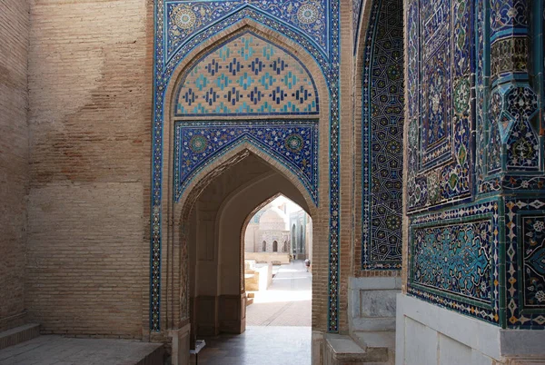 Samarkand Eingang Bogen Chartak Zur Oberen Gruppe Des Shakhi Zinda — Stockfoto