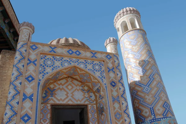 Samarkand Fragment Mosque Minaret Khazret Khyzr Uzbekistan — Stock Photo, Image