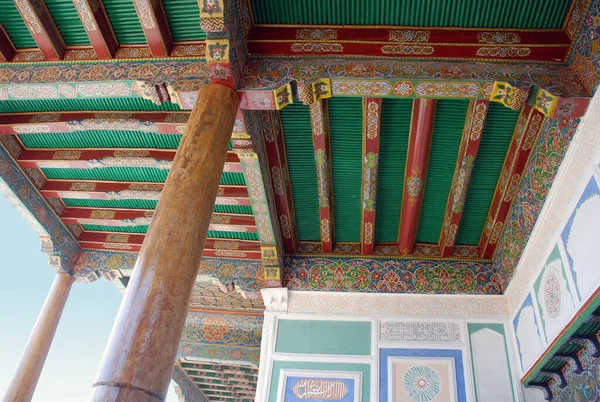 Σάμαρκαντ Ζωγραφισμένα Σχέδια Στην Οροφή Της Βεράντας Της Κύριας Εισόδου — Φωτογραφία Αρχείου