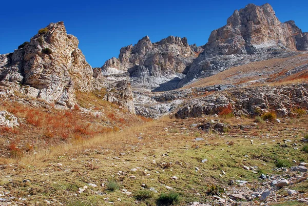 Vista Cume Impenetrável Cordilheira Tien Shan Outono Usbequistão — Fotografia de Stock