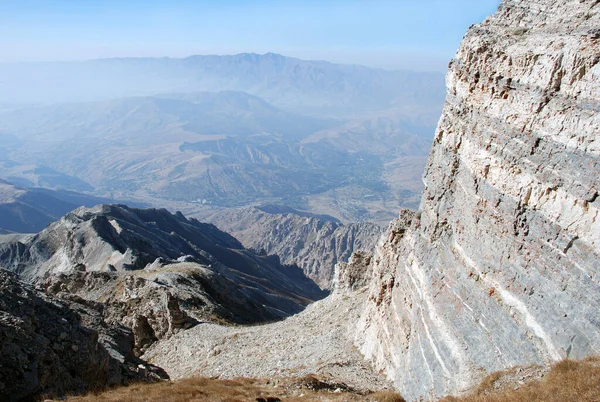 Vista Vale Das Falésias Das Montanhas Tien Shan Outono Usbequistão — Fotografia de Stock