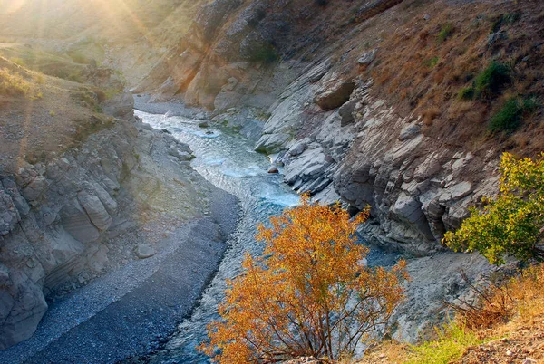 Гора Скалистая Река Горах Тянь Шаня Узел — стоковое фото