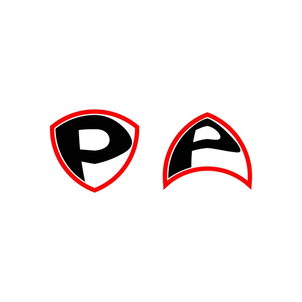 带有黑色背景的P字母标识设计 矩形P标志设计 P商业标识解压 蓝色黑色字母标识设计 — 图库矢量图片
