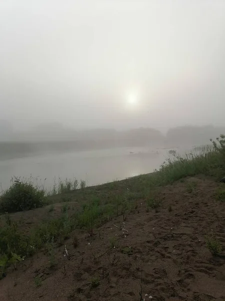 Nature Morning River Fog — Stock Photo, Image