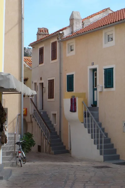 Veduta Della Strada Della Città Vecchia Baska Isola Krk — Foto Stock