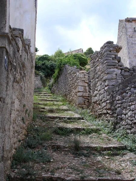 Antiguas Casas Piedra Abandonadas Casco Antiguo — Foto de Stock