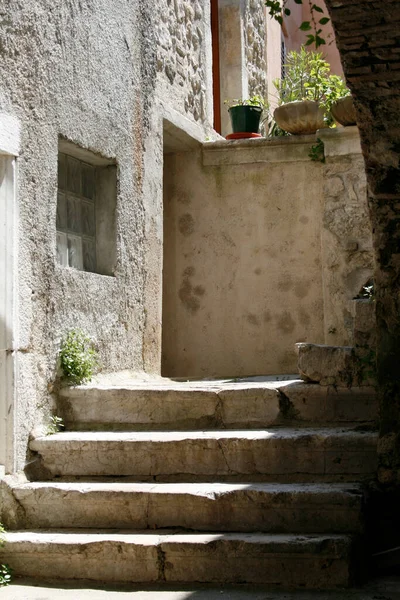 Escadas Entrada Uma Antiga Casa Pedra Baska Ilha Krk Croácia — Fotografia de Stock