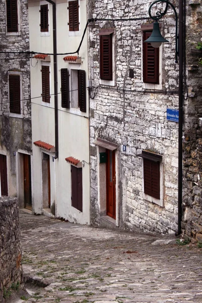 Vista Antiga Rua Cidade Rovinj Croácia — Fotografia de Stock