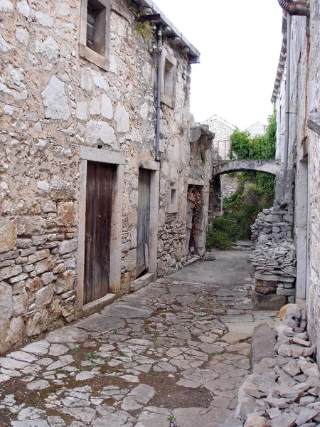 Stenen Huizen Het Oude Mediterrane Dorp — Stockfoto