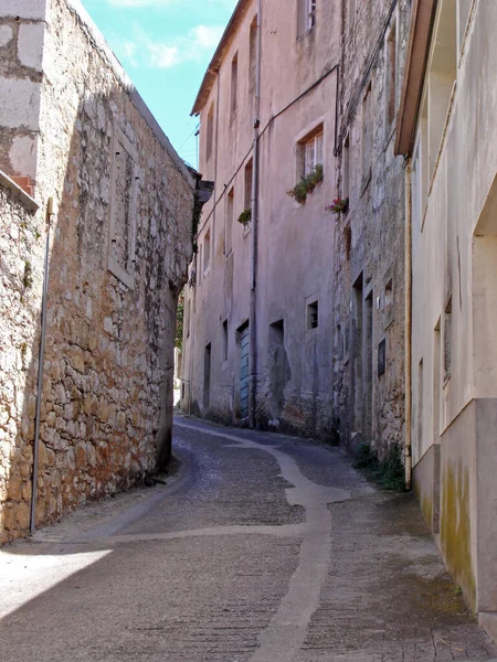 Smalle Straat Oude Mediterrane Stad Blato Het Eiland Korcula — Stockfoto