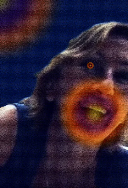 Ďábelský Výraz Obličeje Počítačové Grafice — Stock fotografie