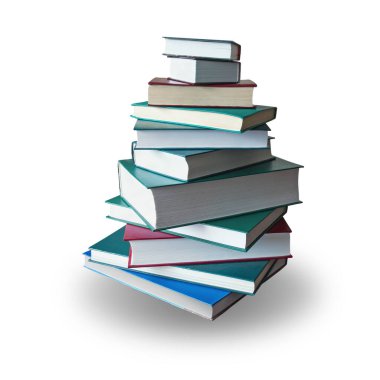 Farklı Kitap yığını, beyaz izole