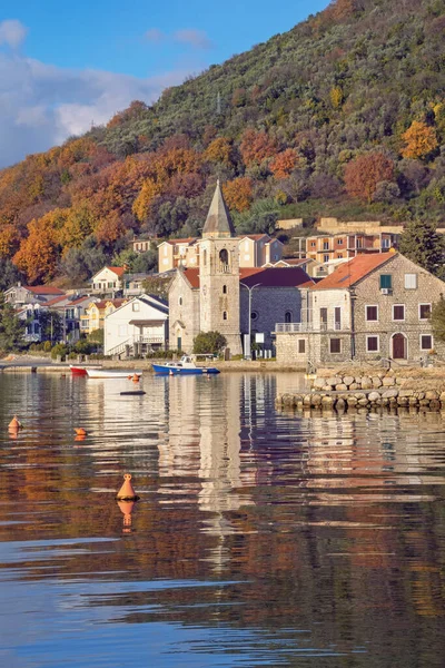 Beautiful Winter Mediterranean Landscape Montenegro Adriatic Sea View Bay Kotor — Stockfoto