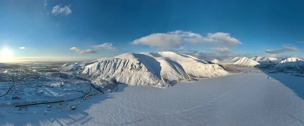 Panorama Las Montañas Khibiny Ladera Del Gran Bosque Del Sur — Foto de Stock