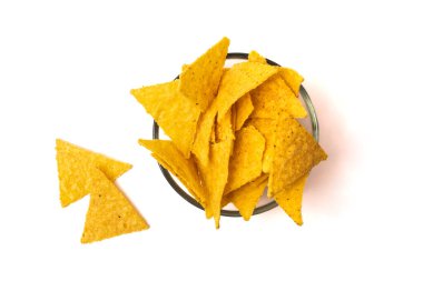 Tortillalı kase izole edilmiş beyaz arkaplan