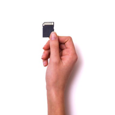 Hafıza kartı izole edilmiş beyaz arkaplan