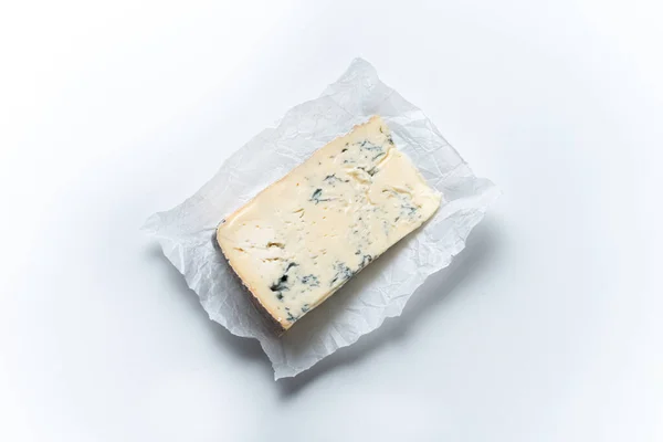 Queso Gorgonzola Sobre Fondo Blanco Queso Típico Italiano Región Del — Foto de Stock