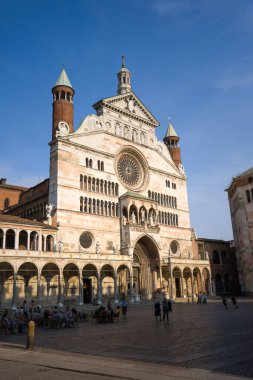 Cremonese, İtalya - 10 Eylül 2021 Cremona 'daki Santa Maria Assunta Katedrali