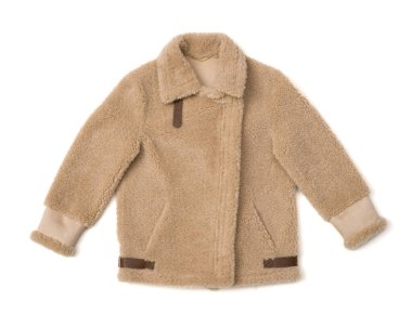 Beyaz arka planda izole edilmiş kadınlar için sıcak kış ceketi