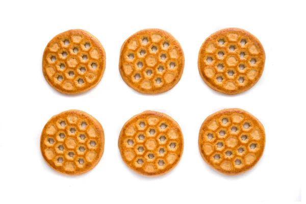 Top View Rows Cookies Isolated White Background — Stock Photo, Image