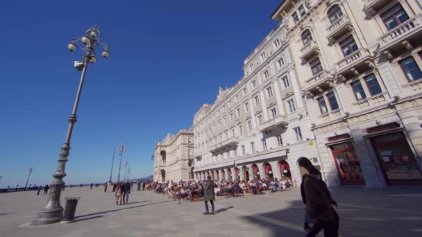 Trieste Piazza Dell Unità Italia Antico Bar Specchio Caffè — Video Stock