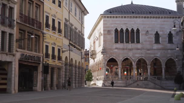 Loggia Lionello Edifício Histórico Centro Cidade Udine — Vídeo de Stock