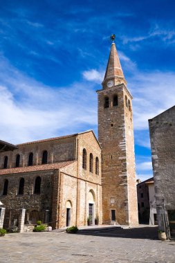 Grado, İtalya. 15 Mayıs 2021 Sant 'Eufemia Bazilikası Grado Friuli İtalya