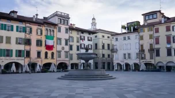Hyperlapse Piazza San Giacomo Udine 360 Torno Fonte Meio Praça — Vídeo de Stock