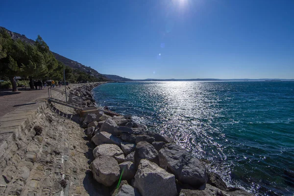 Barcola Lungomare Trieste Fronte Golfo Trieste — Foto Stock