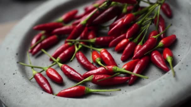 Small Hot Peppers Typical Calabria Region Italy — Stock Video