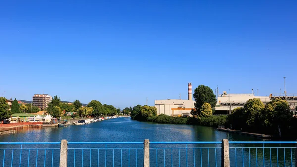 Monfalcone Italy June 2022 View Valentinis Canal Fincantieri Shipyard Monfalcone — Stock Photo, Image