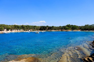 Premantura, Istria, Croatia - July 31, 2022 Polje Bay in Premantura in Kamenjack Park