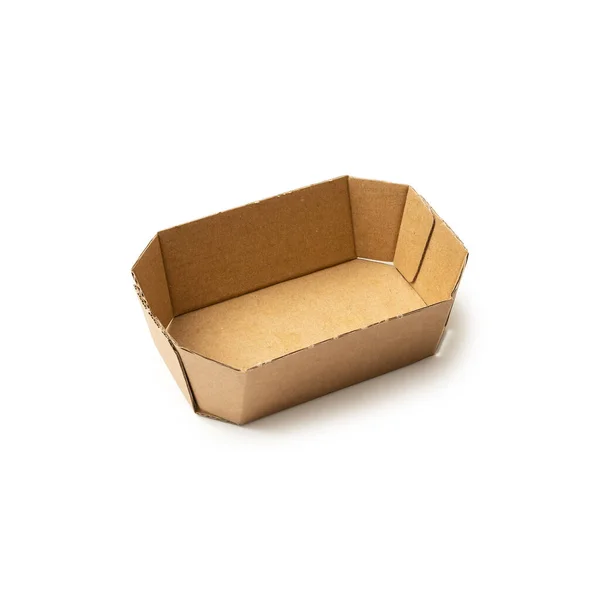 Small Cardboard Container Food Isolated White Background — Stockfoto
