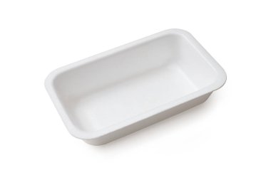 polystyrene food tray. isolated white background